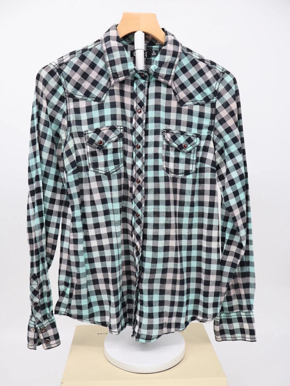 Cruel Girl Women's Medium Western Plaid Shirt